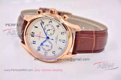 Perfect Replica Omega De Ville 42mm Watch Rose God Chronograph